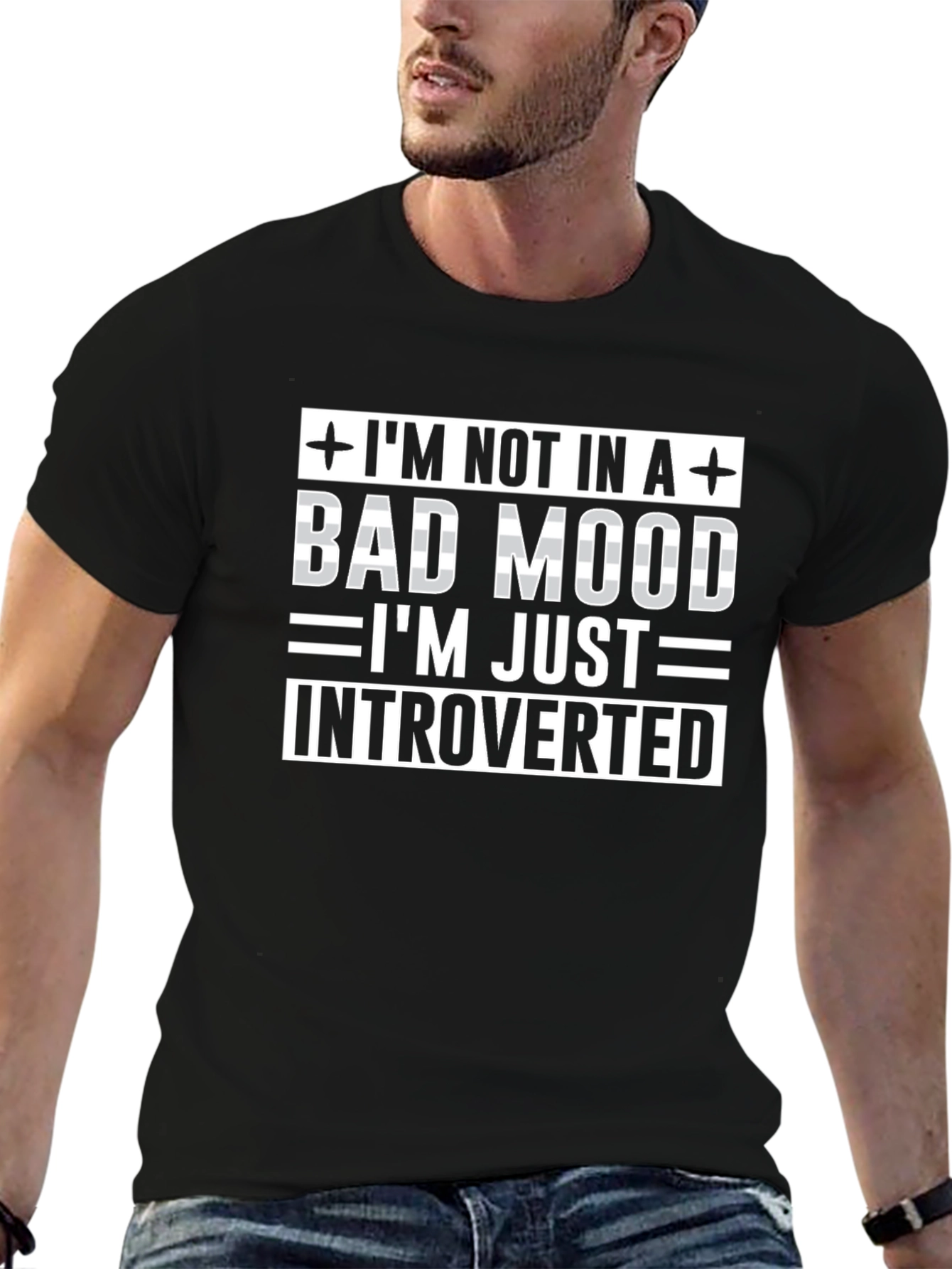 Introverted Mood Graphic Tee - Funny Sarcastic T-Shirt