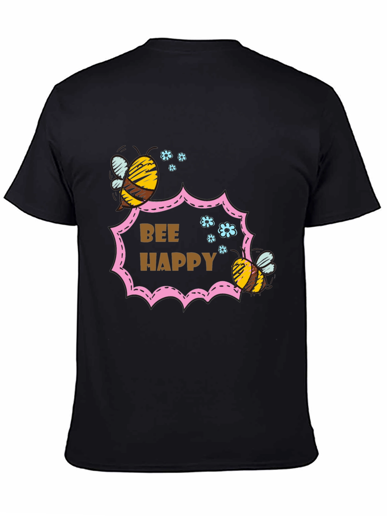 Bee Happy Graphic T-Shirt - Stylish Cotton Tee
