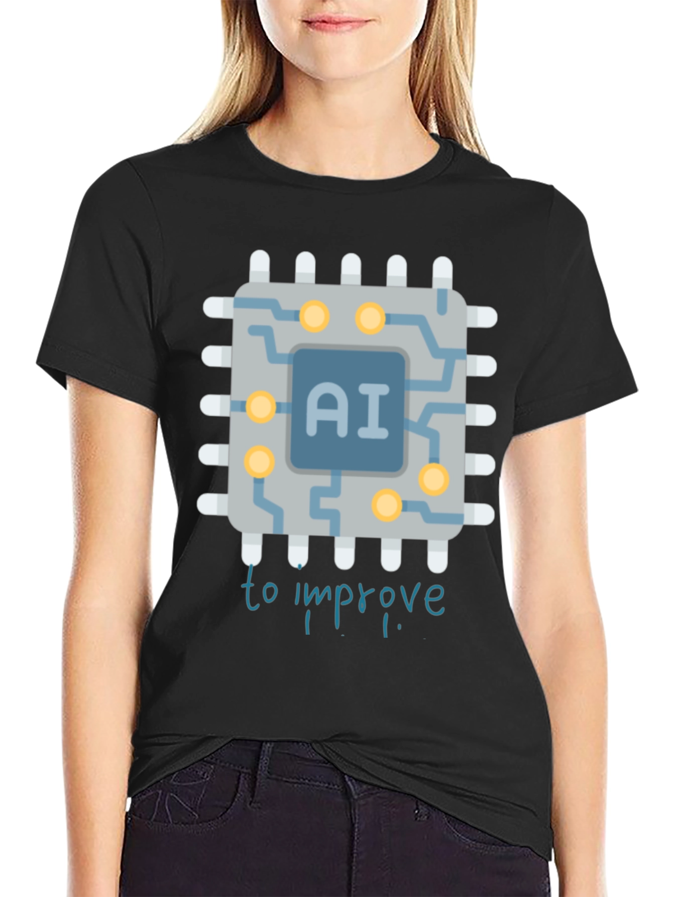 AI Improvement Graphic Tee - Black