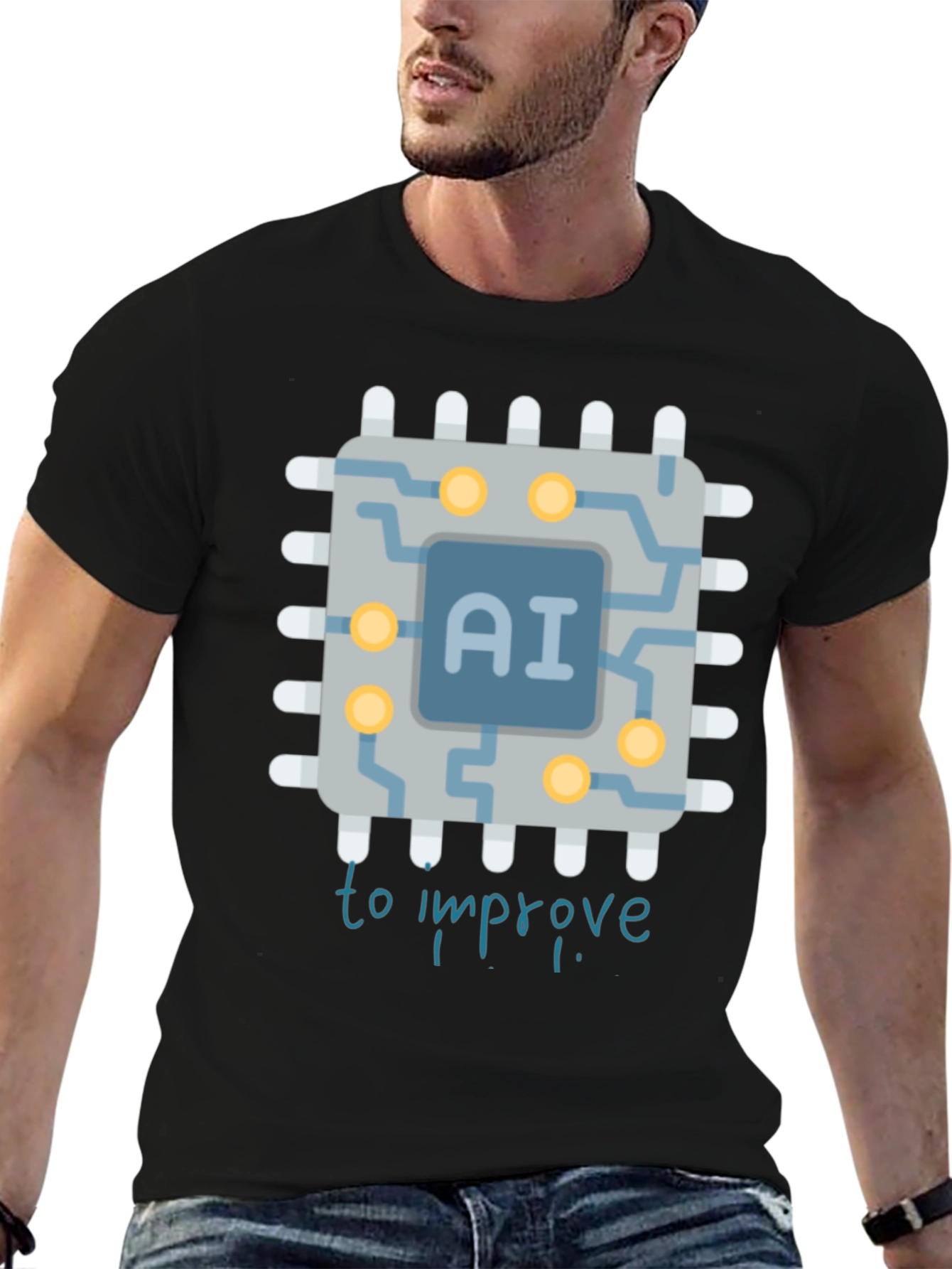 AI Improvement Graphic Tee - Black