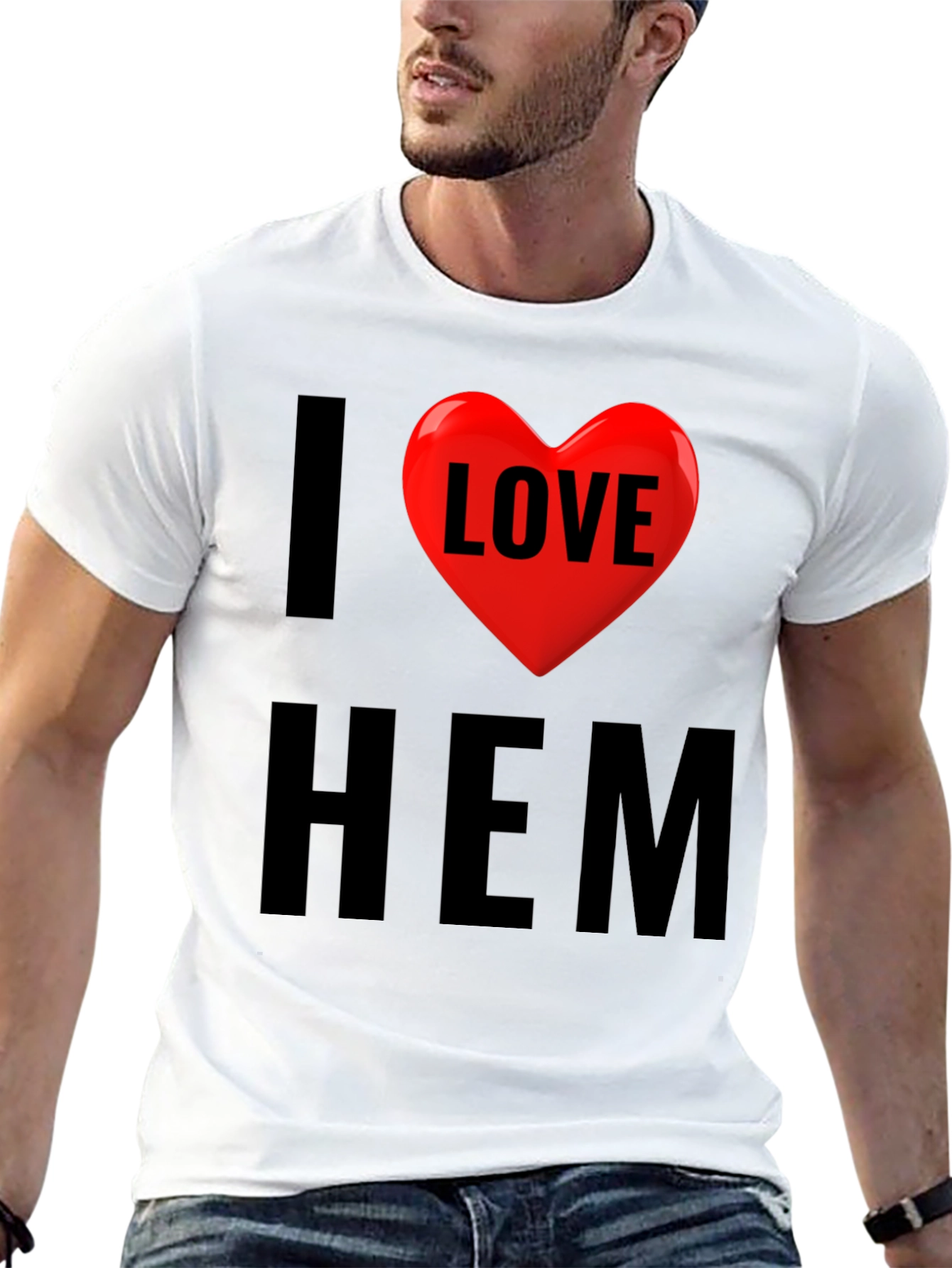 I Love Him T-Shirt - Heart Graphic Tee