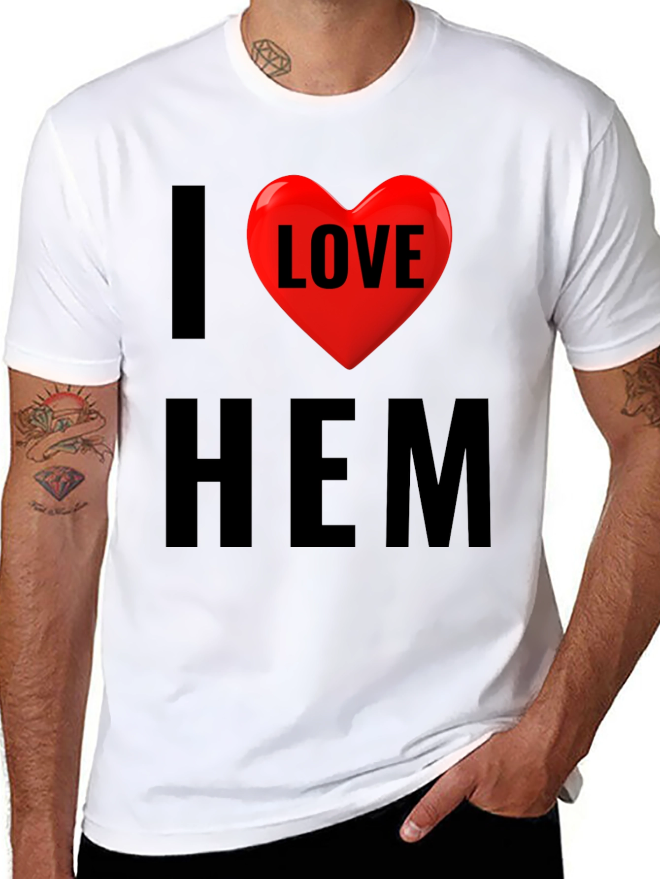 I Love Him T-Shirt - Heart Graphic Tee