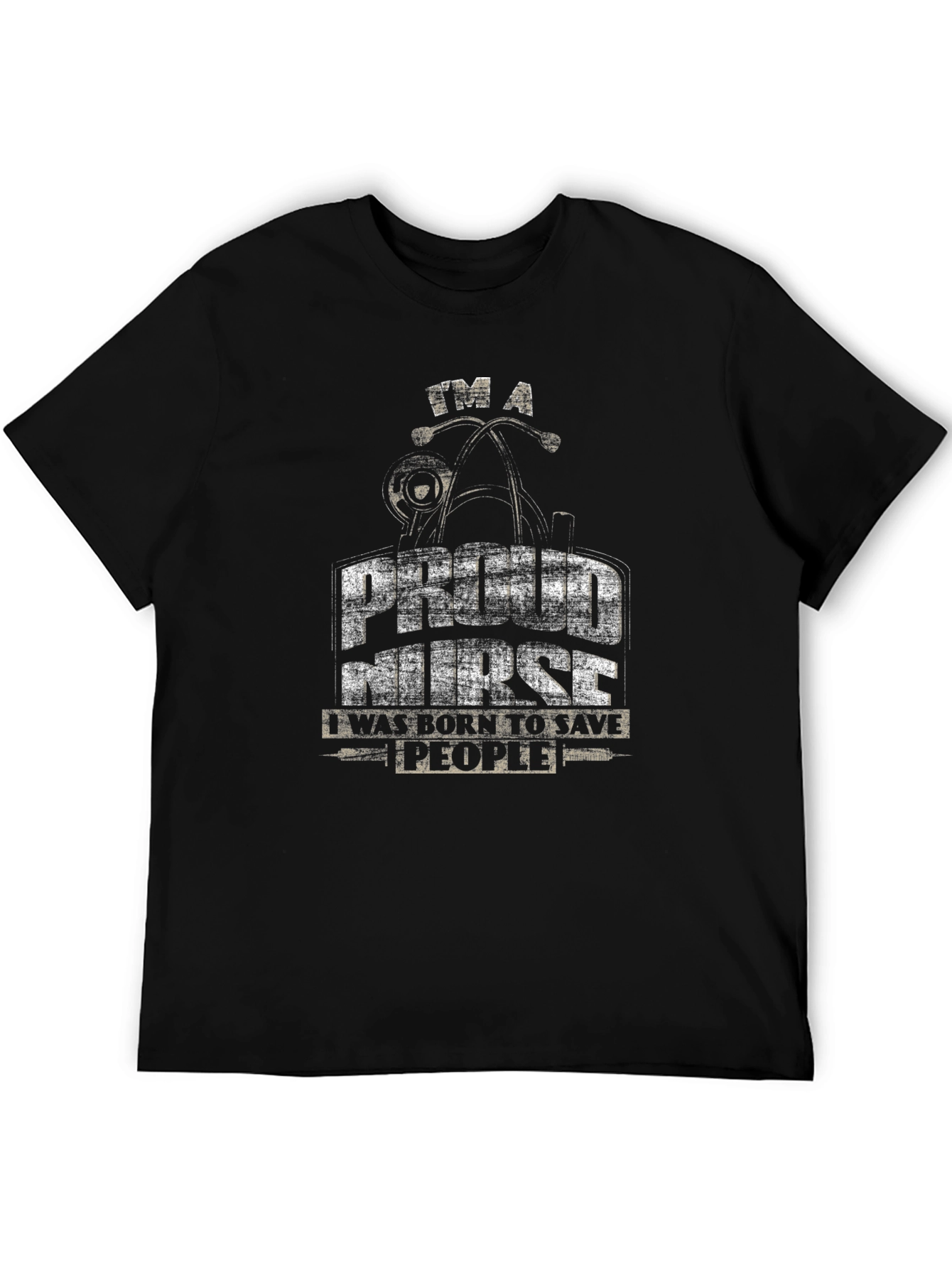 Proud Nurse Black Graphic T-Shirt - Save People Tee