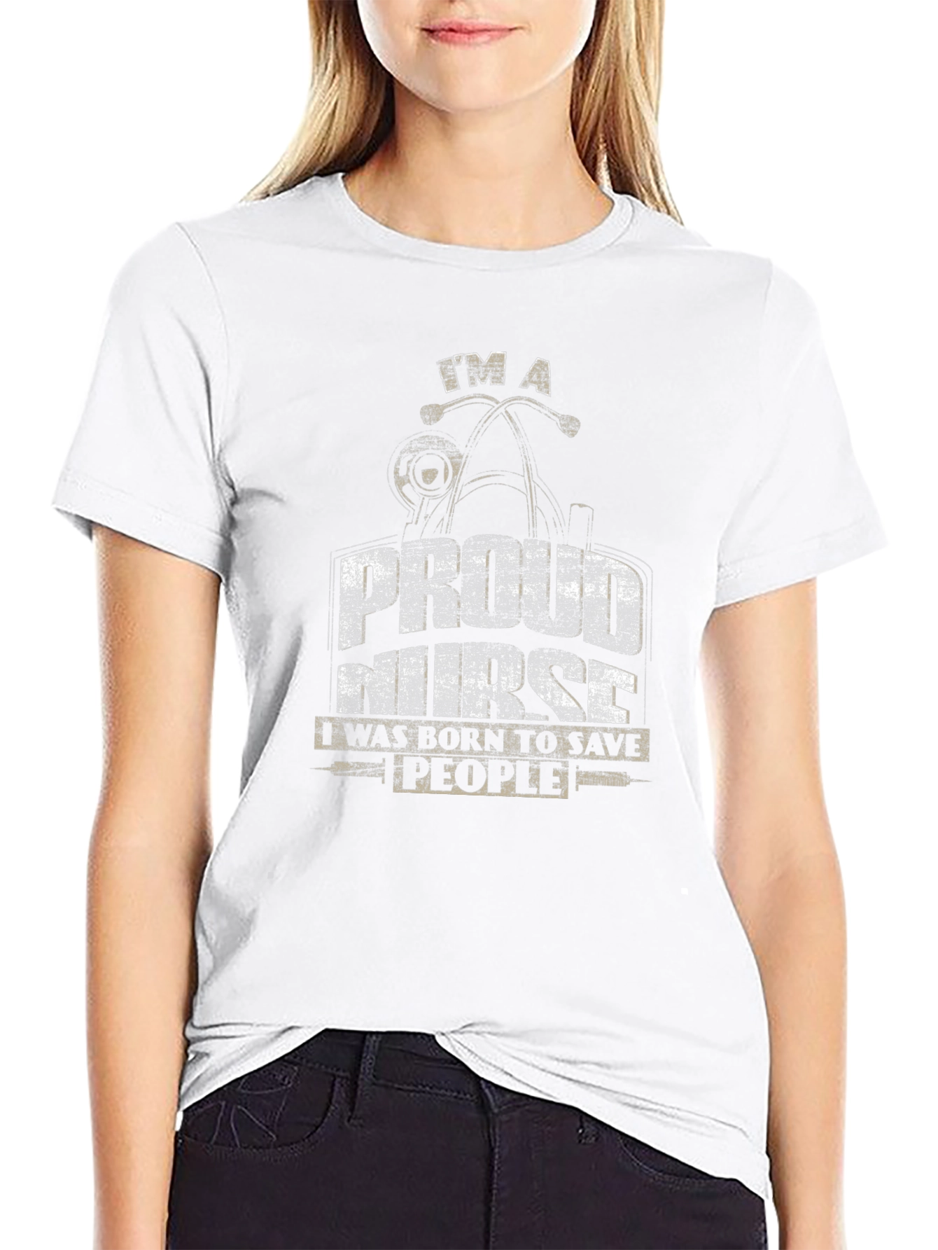 Proud Nurse Black Graphic T-Shirt - Save People Tee