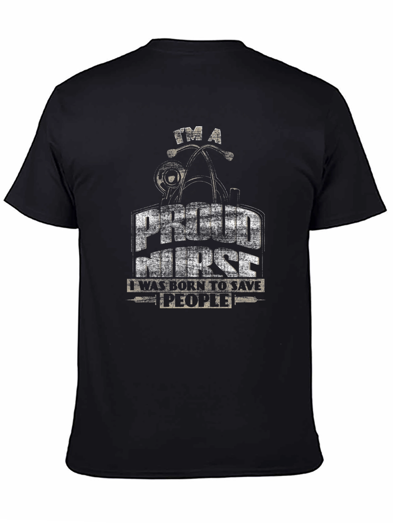 Proud Nurse Black Graphic T-Shirt - Save People Tee