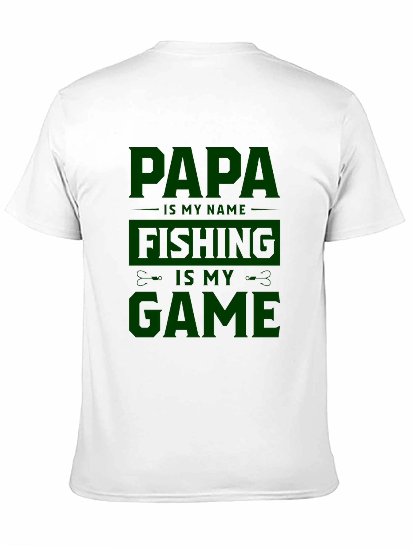 Papa Fishing Game Black T-Shirt