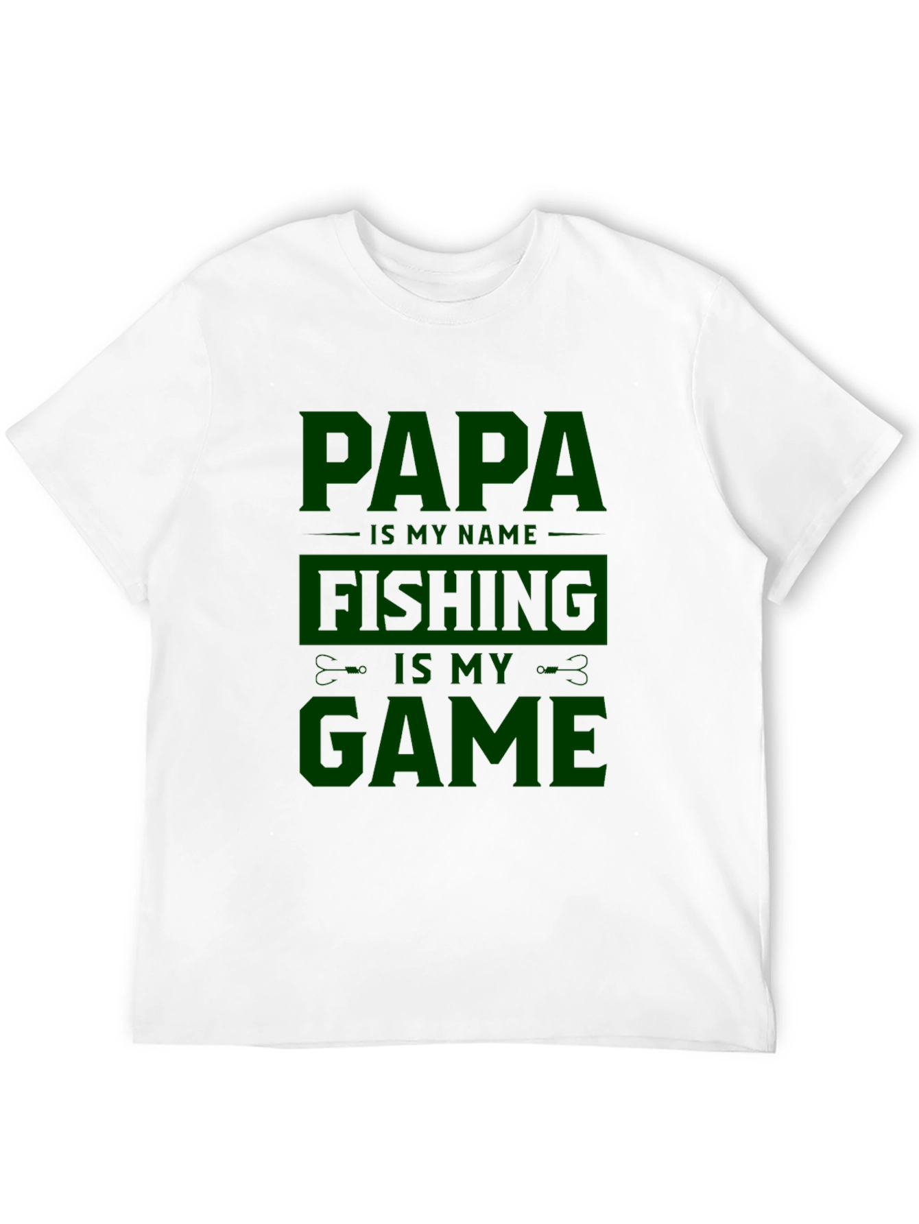 Papa Fishing Game Black T-Shirt