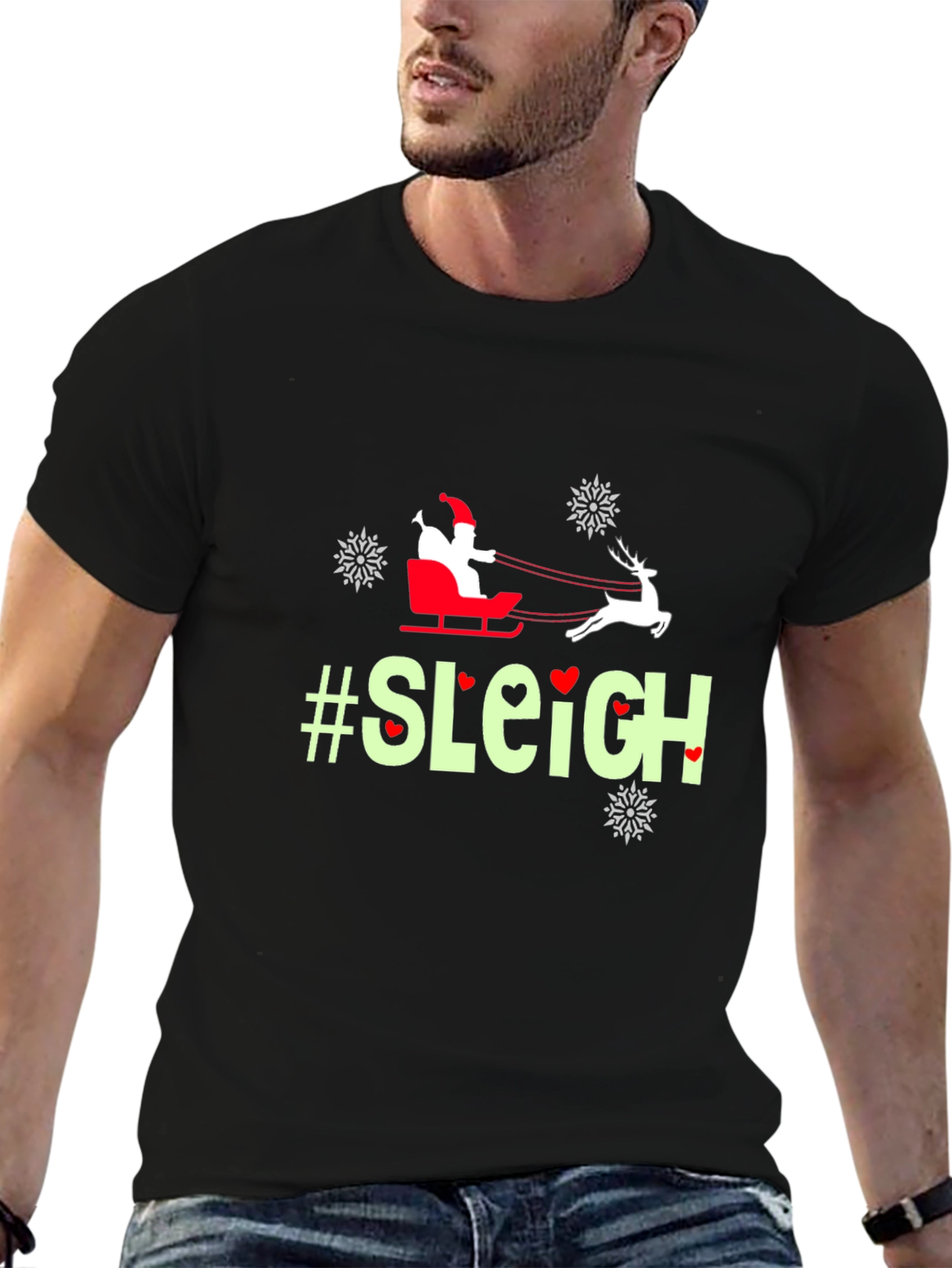 Holiday Cheer T-Shirt - #Sleigh Santa Design