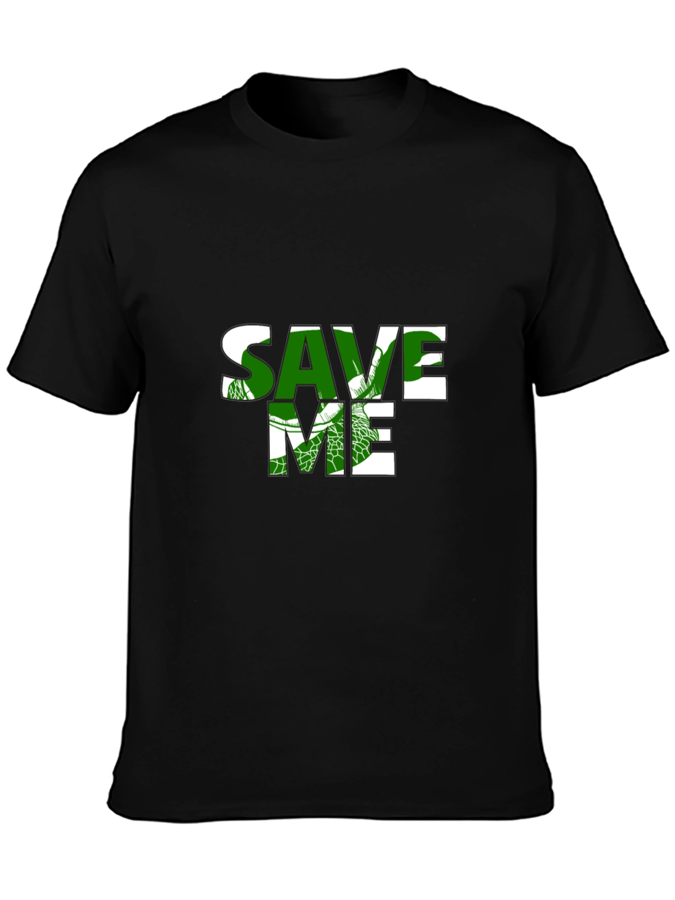 Save Me Sea Turtle T-Shirt - Black