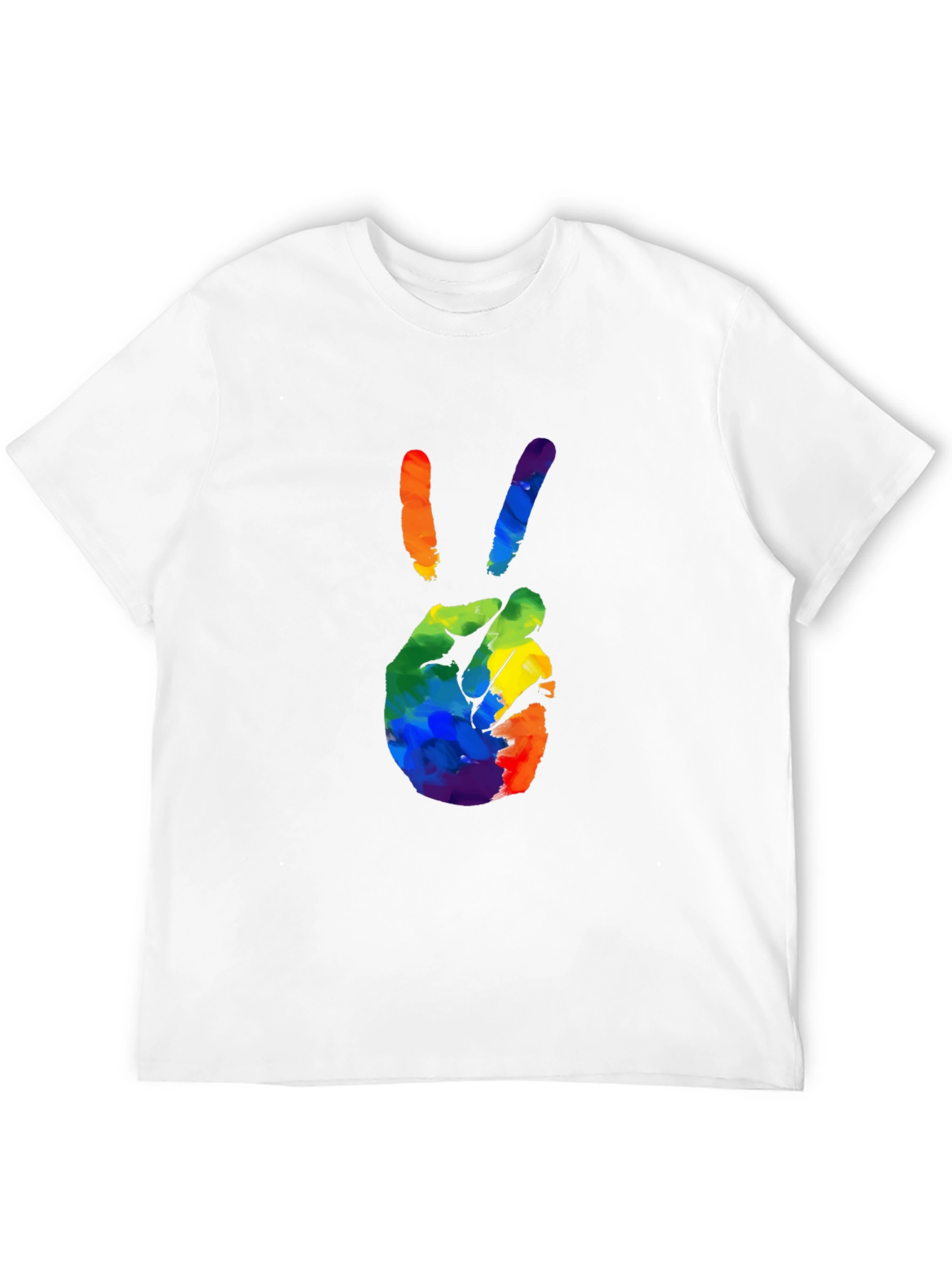 Rainbow Peace Sign Graphic T-Shirt - Black