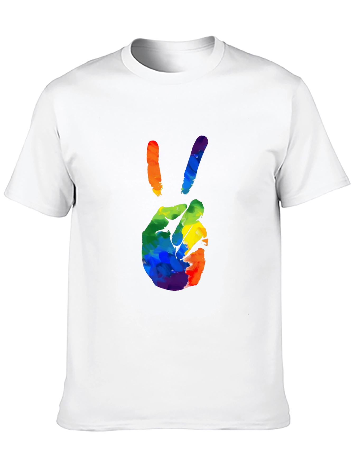 Rainbow Peace Sign Graphic T-Shirt - Black