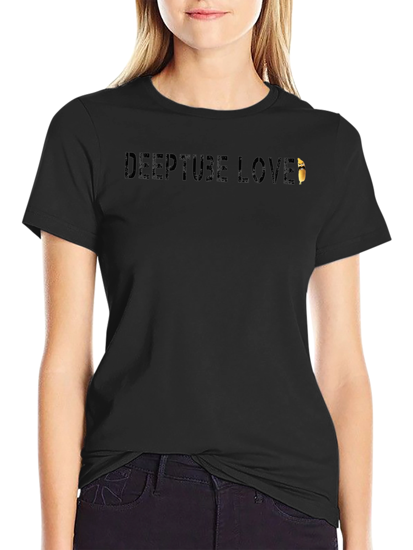 Deeptube Love Black T-Shirt - Soft & Stylish