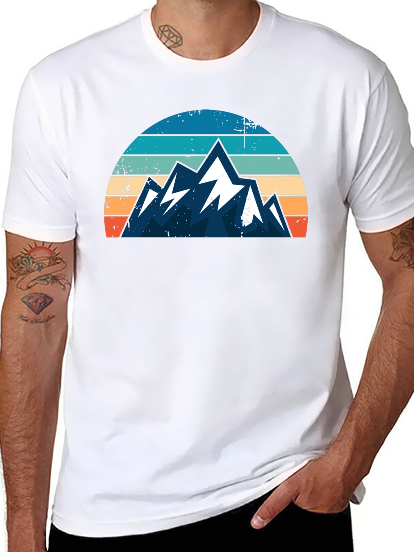 Retro Mountain T-Shirt: Adventure Awaits!