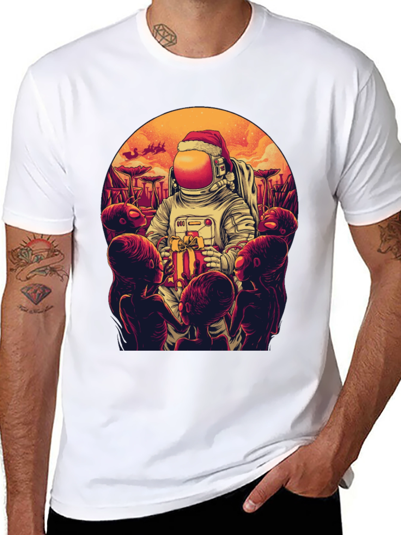 Cosmic Christmas T-Shirt - Astronaut Alien Gift