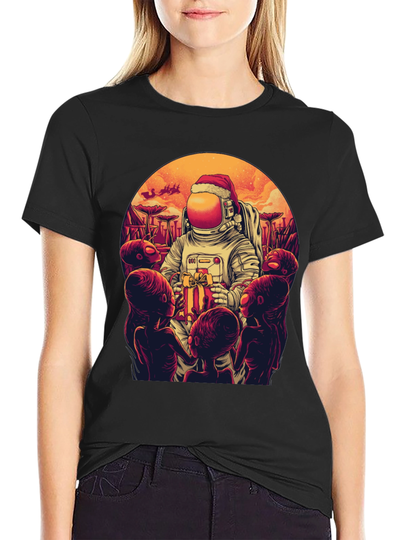 Cosmic Christmas T-Shirt - Astronaut Alien Gift