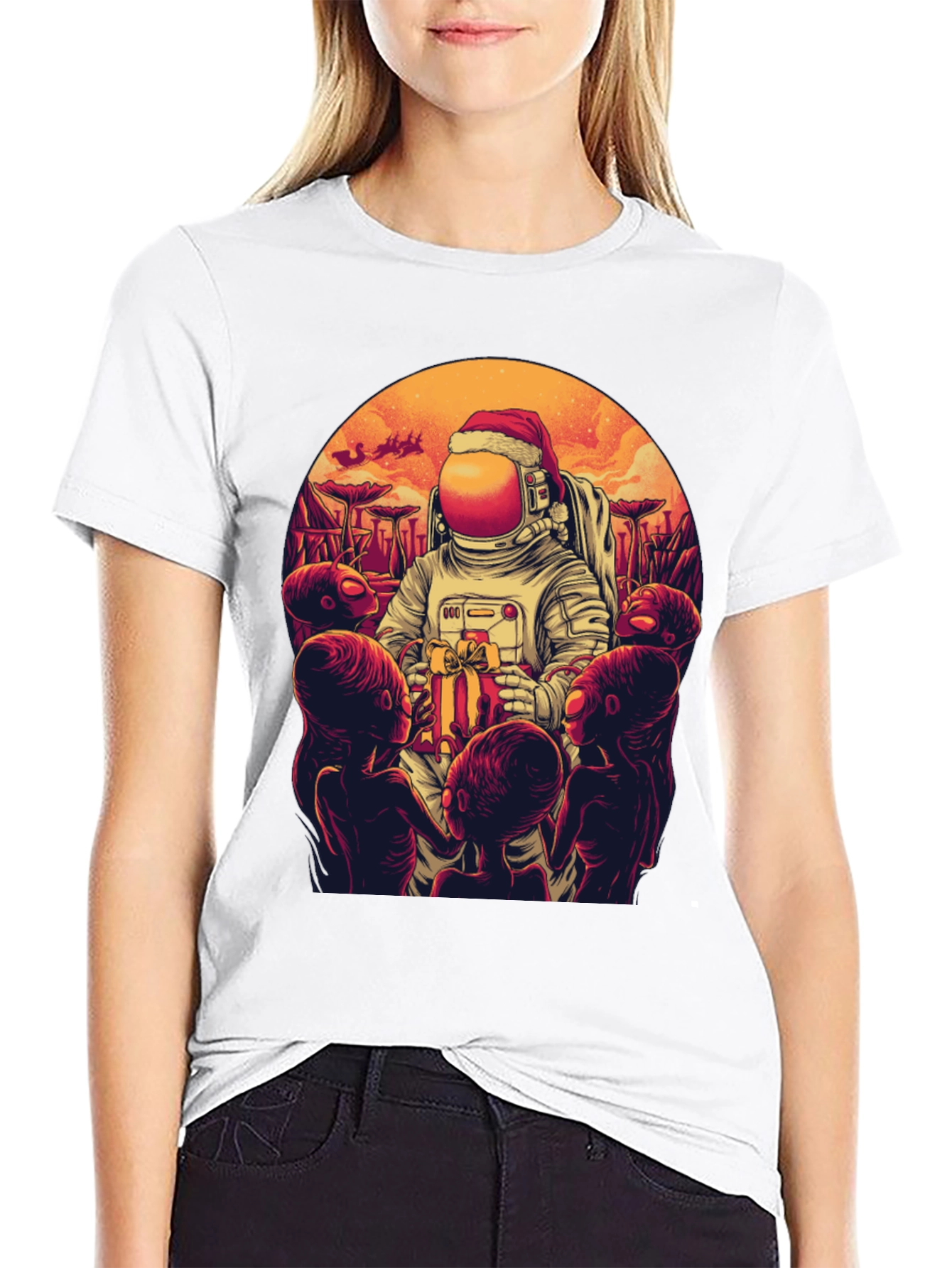 Cosmic Christmas T-Shirt - Astronaut Alien Gift