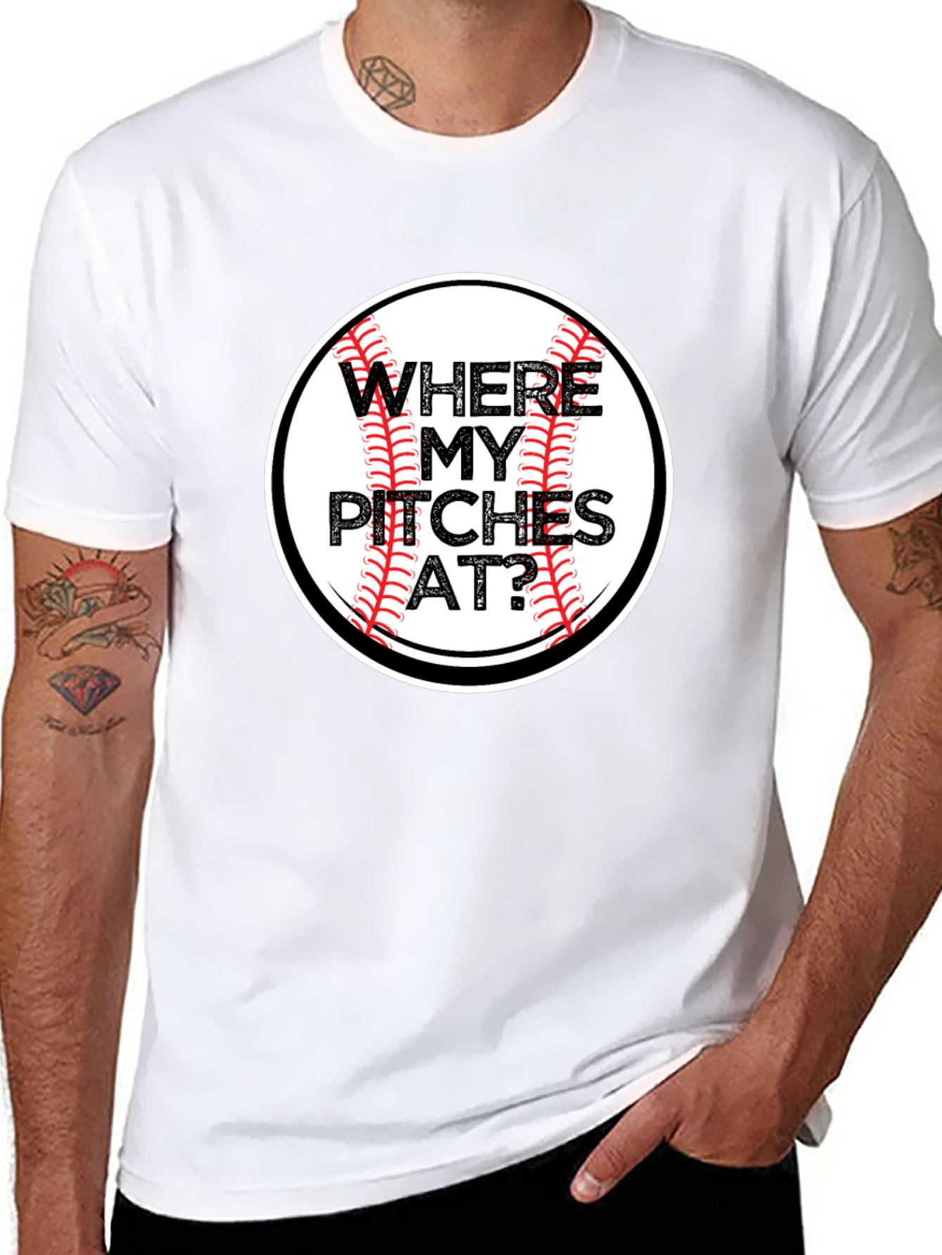 Where My Pitches At? Baseball Graphic Tee