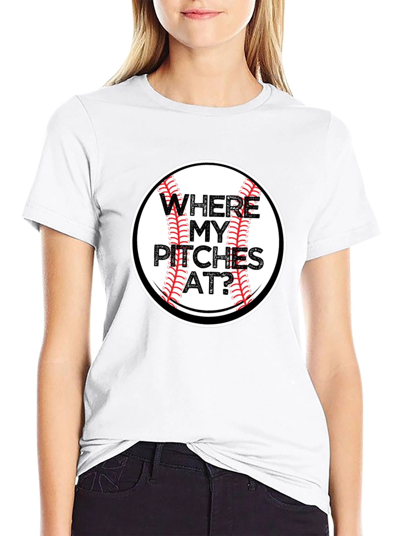 Where My Pitches At? Baseball Graphic Tee