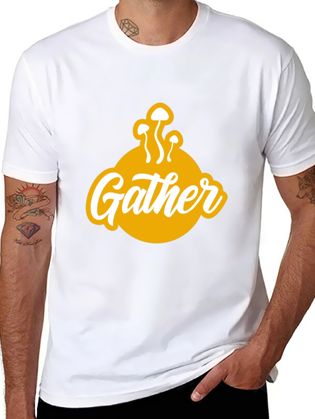 Gather Mushroom Graphic Tee - Soft Cotton Blend
