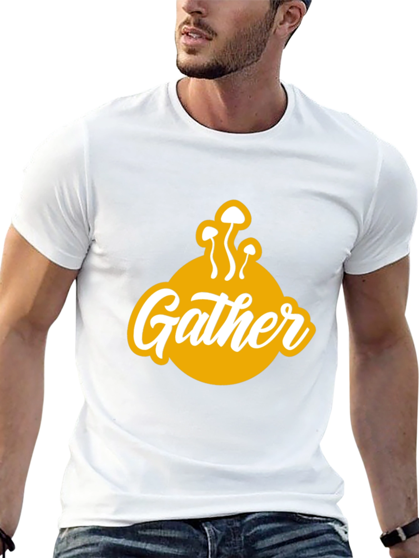 Gather Mushroom Graphic Tee - Soft Cotton Blend