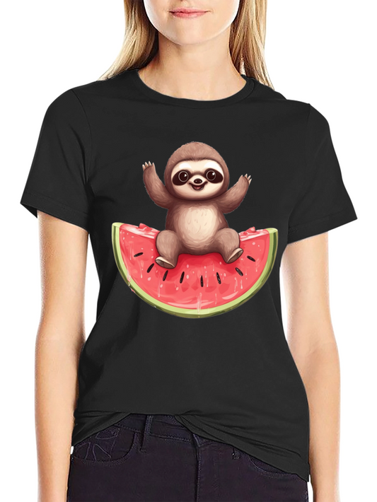 Sloth On Watermelon Graphic Tee