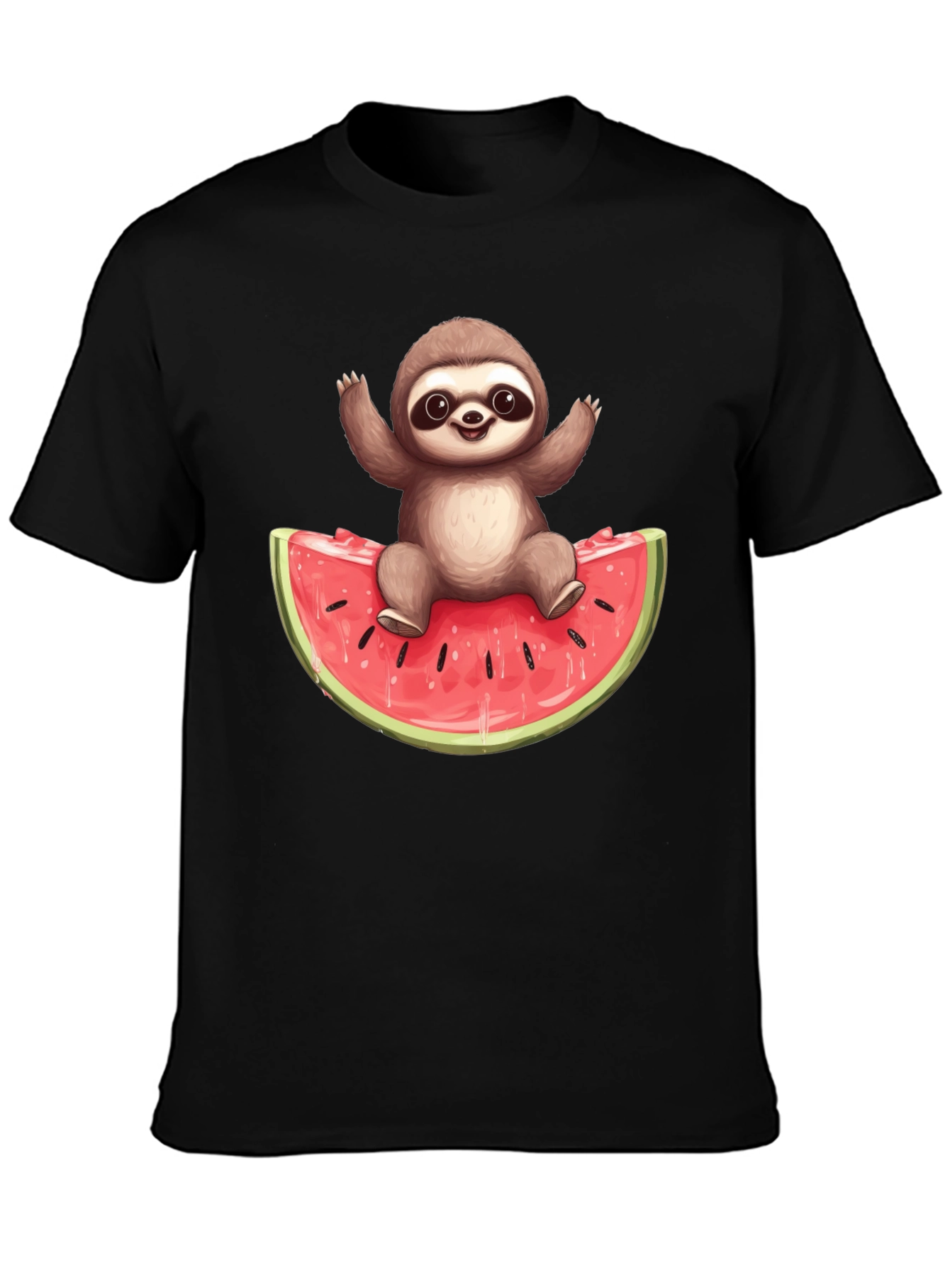 Sloth On Watermelon Graphic Tee