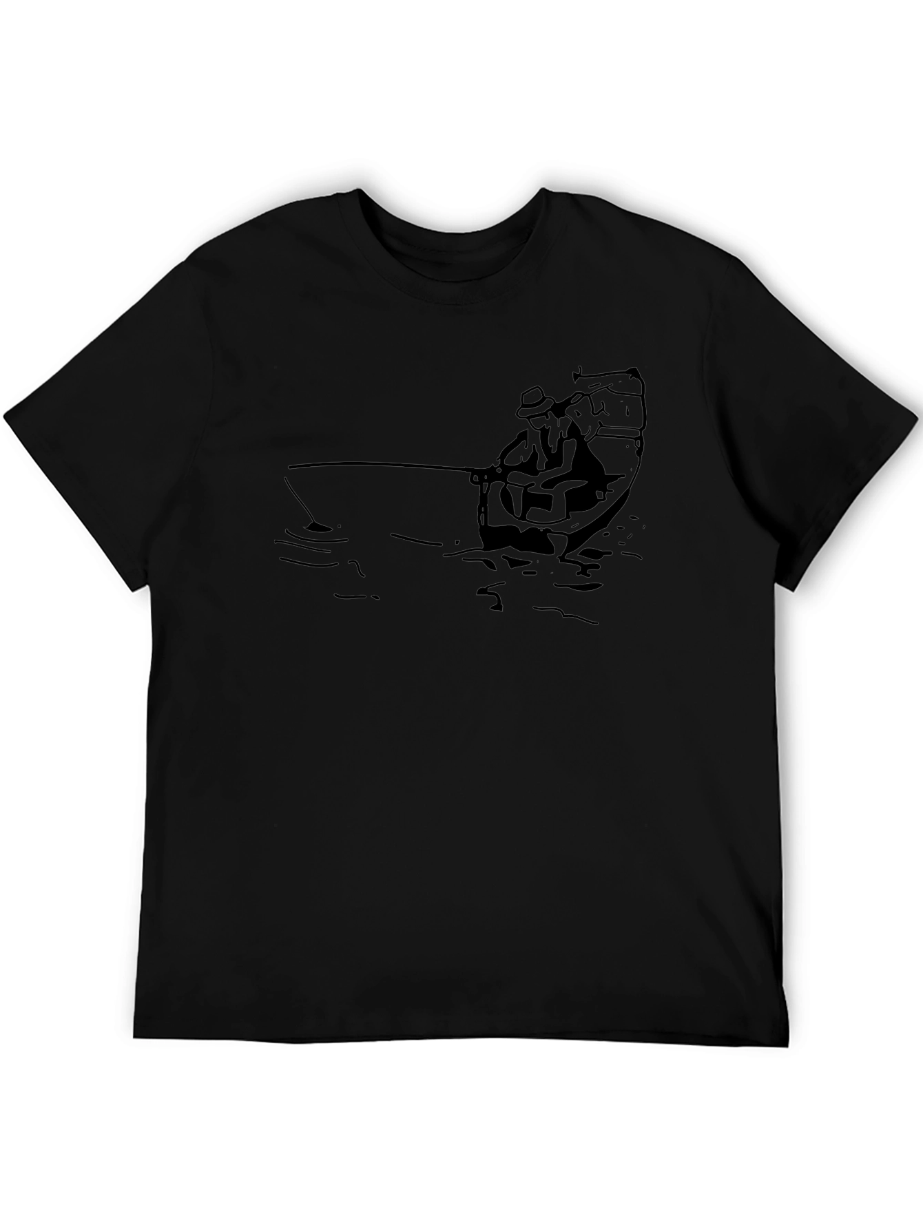Fishing Boat Graphic Tee - Classic Black T-Shirt
