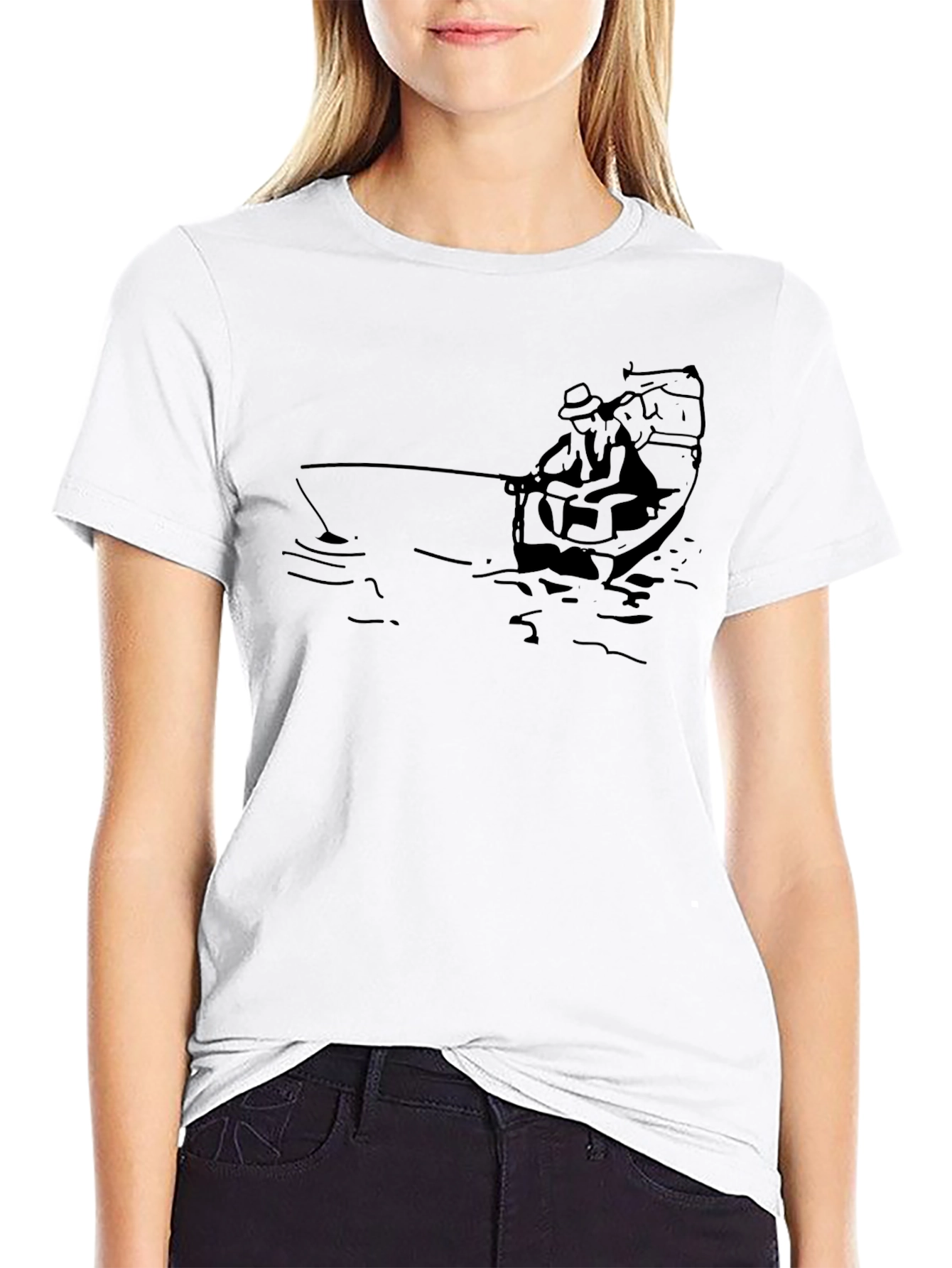 Fishing Boat Graphic Tee - Classic Black T-Shirt
