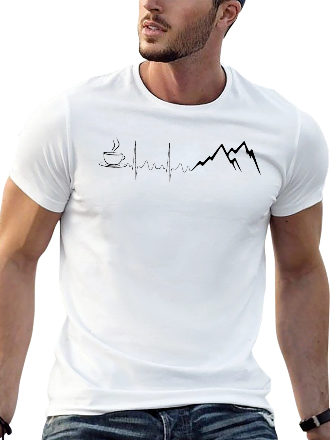 Coffee & Mountain Heartbeat Tee