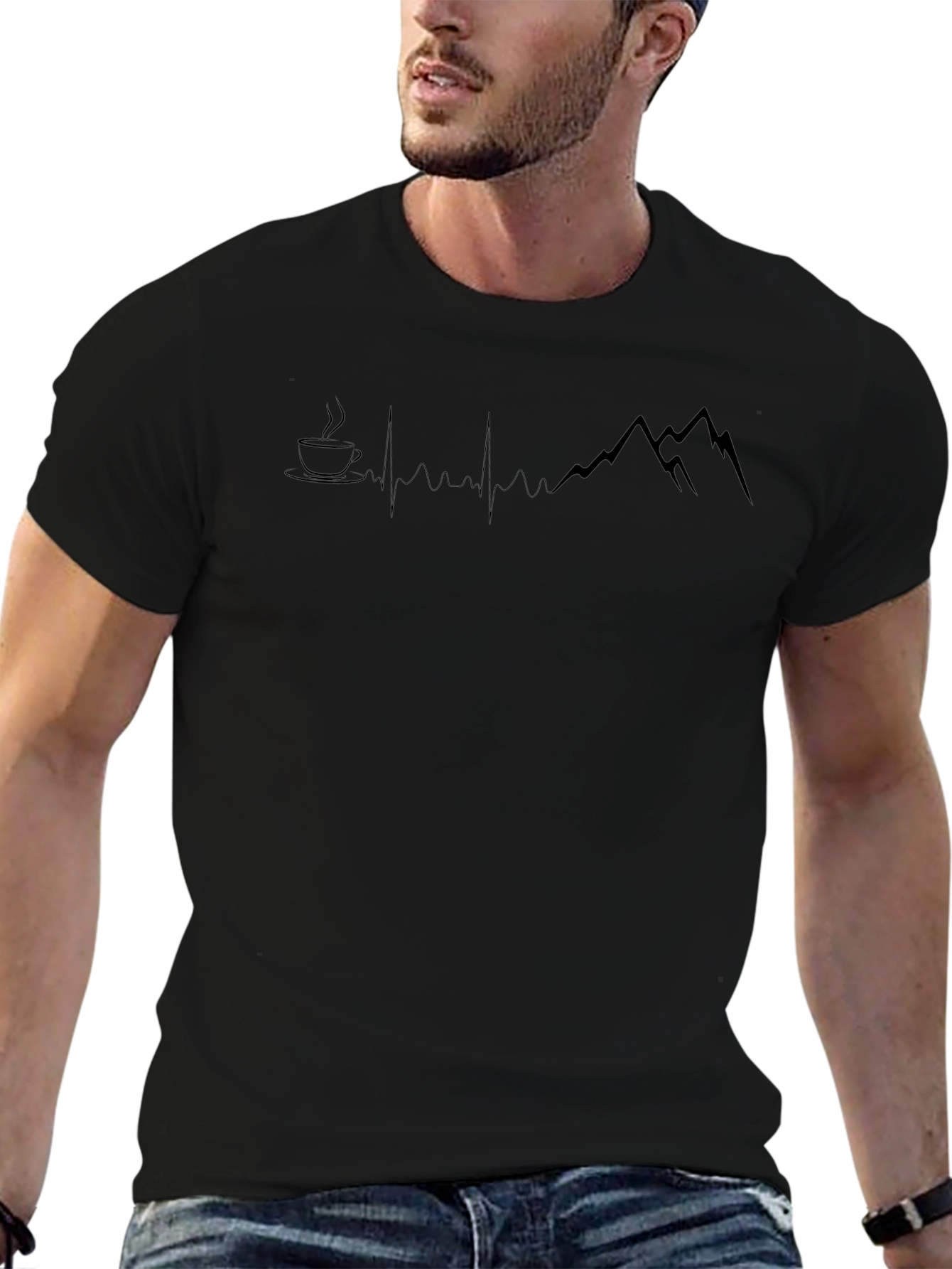 Coffee & Mountain Heartbeat Tee