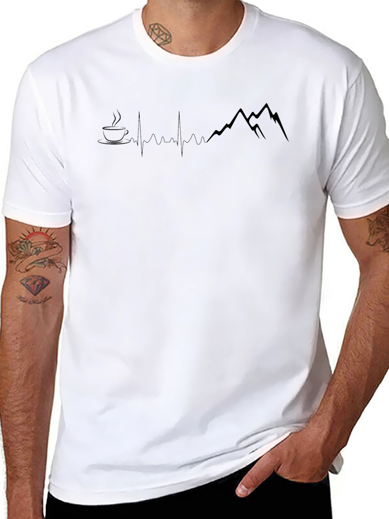 Coffee & Mountain Heartbeat Tee
