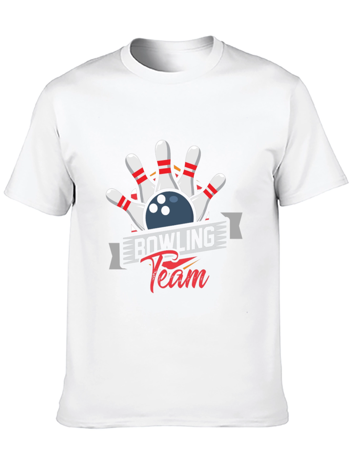 Bowling Team Graphic Tee - Black Cotton Blend