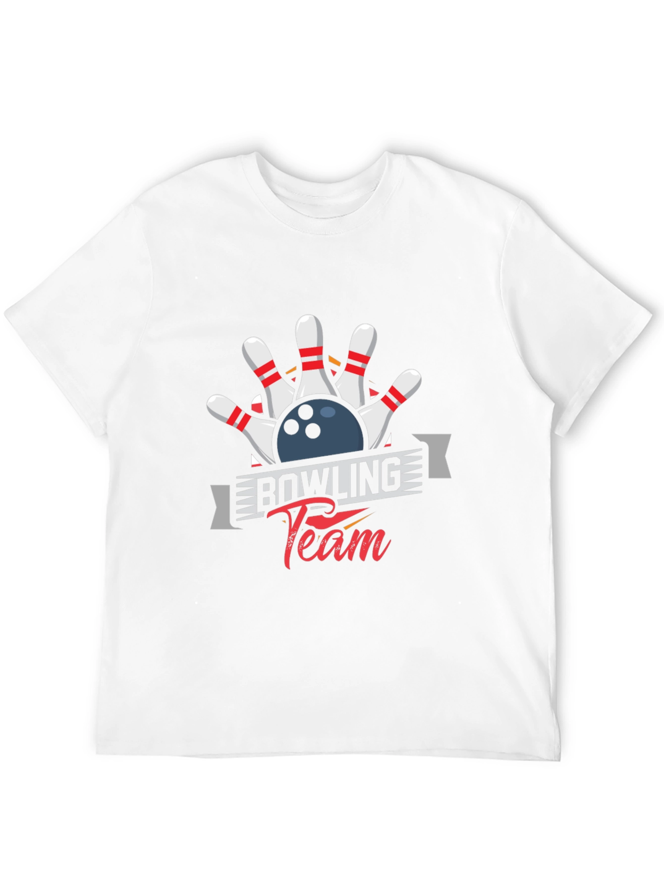Bowling Team Graphic Tee - Black Cotton Blend