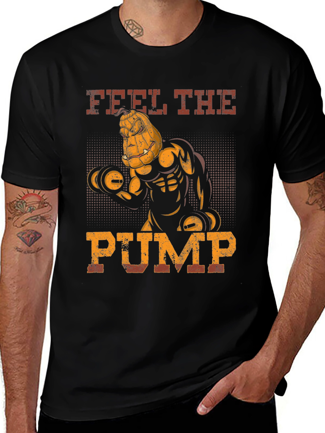 Feel the Pump Halloween Pumpkin Gym T-Shirt
