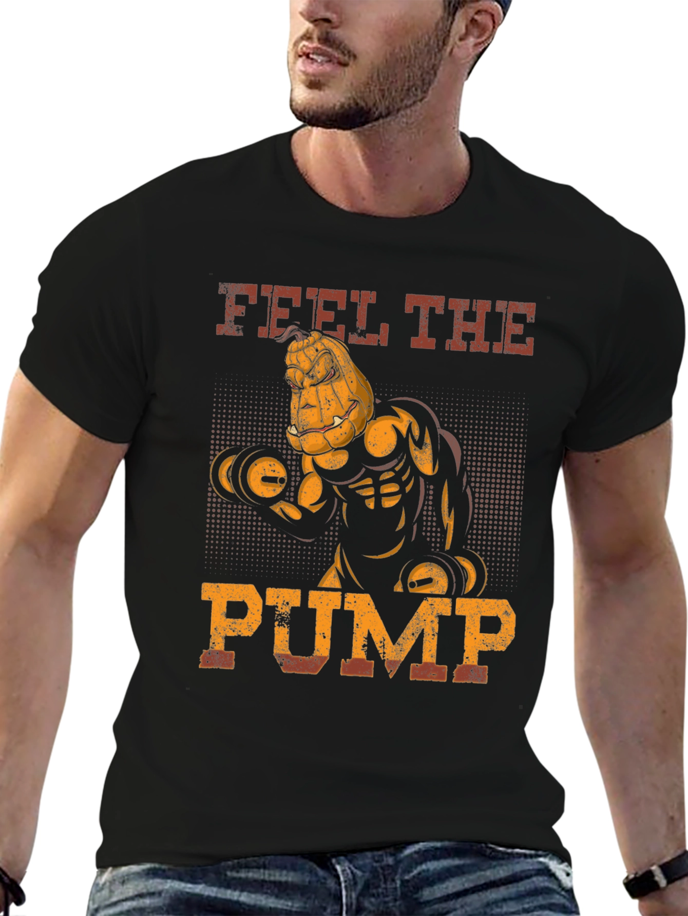Feel the Pump Halloween Pumpkin Gym T-Shirt