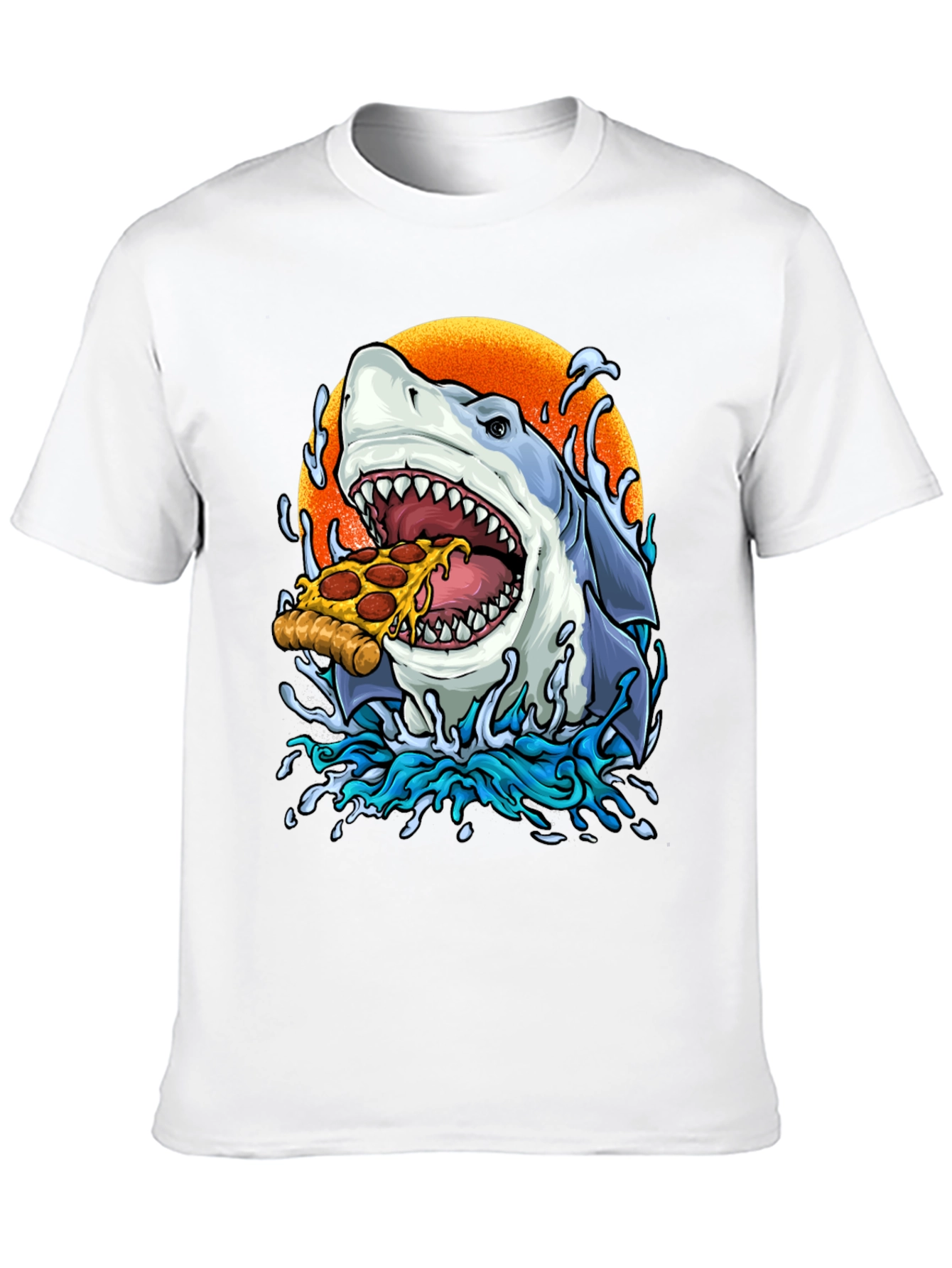 Pizza Shark Graphic Tee - Black T-Shirt