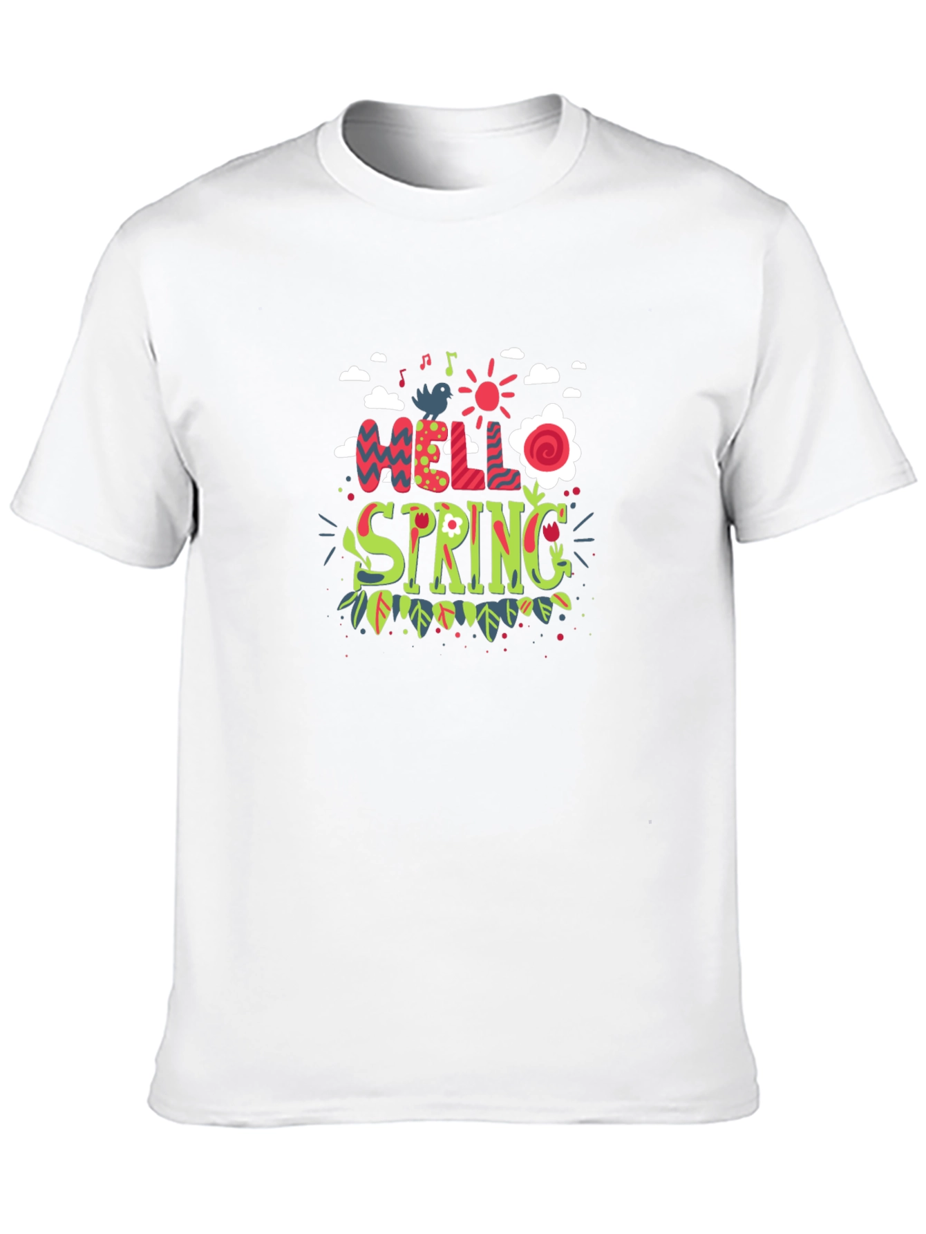 Hello Spring Black T-Shirt