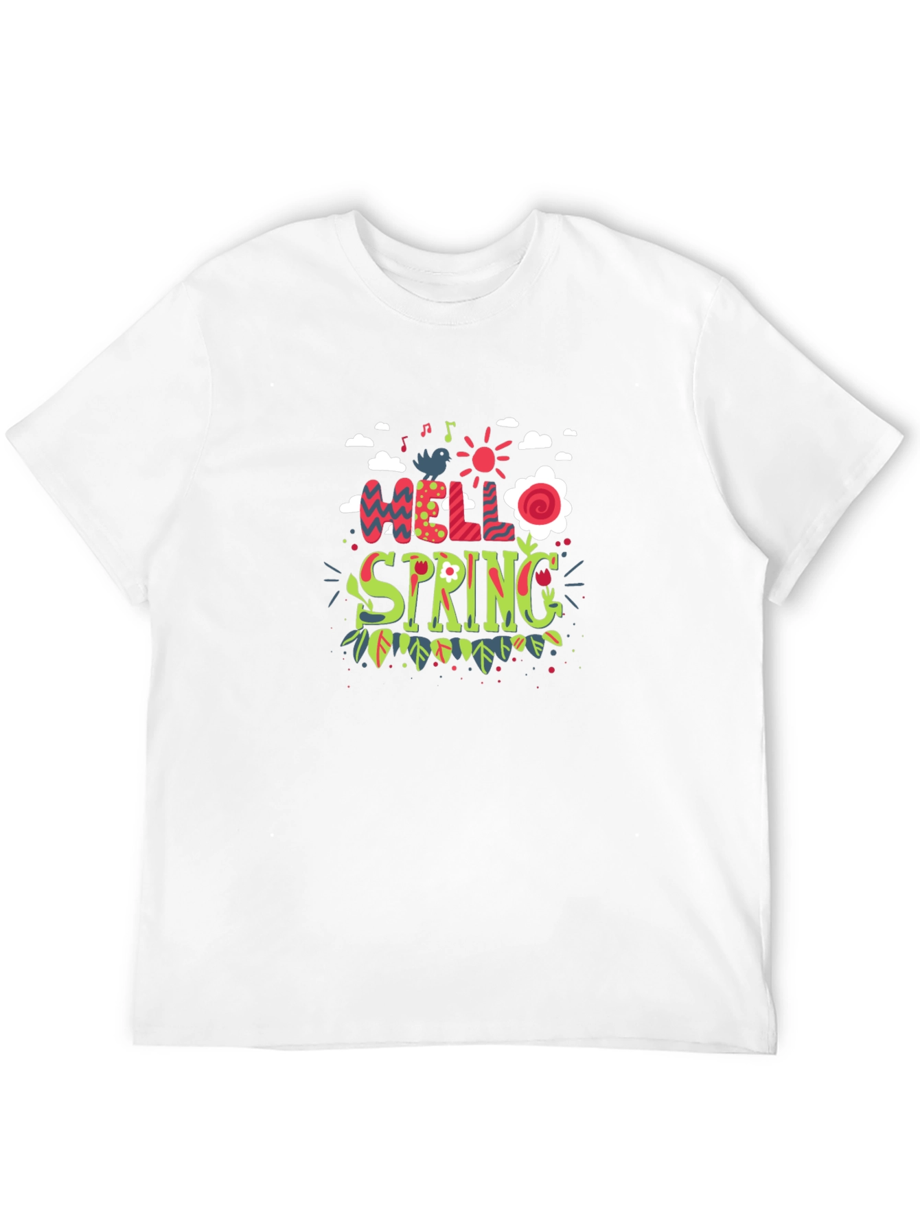 Hello Spring Black T-Shirt