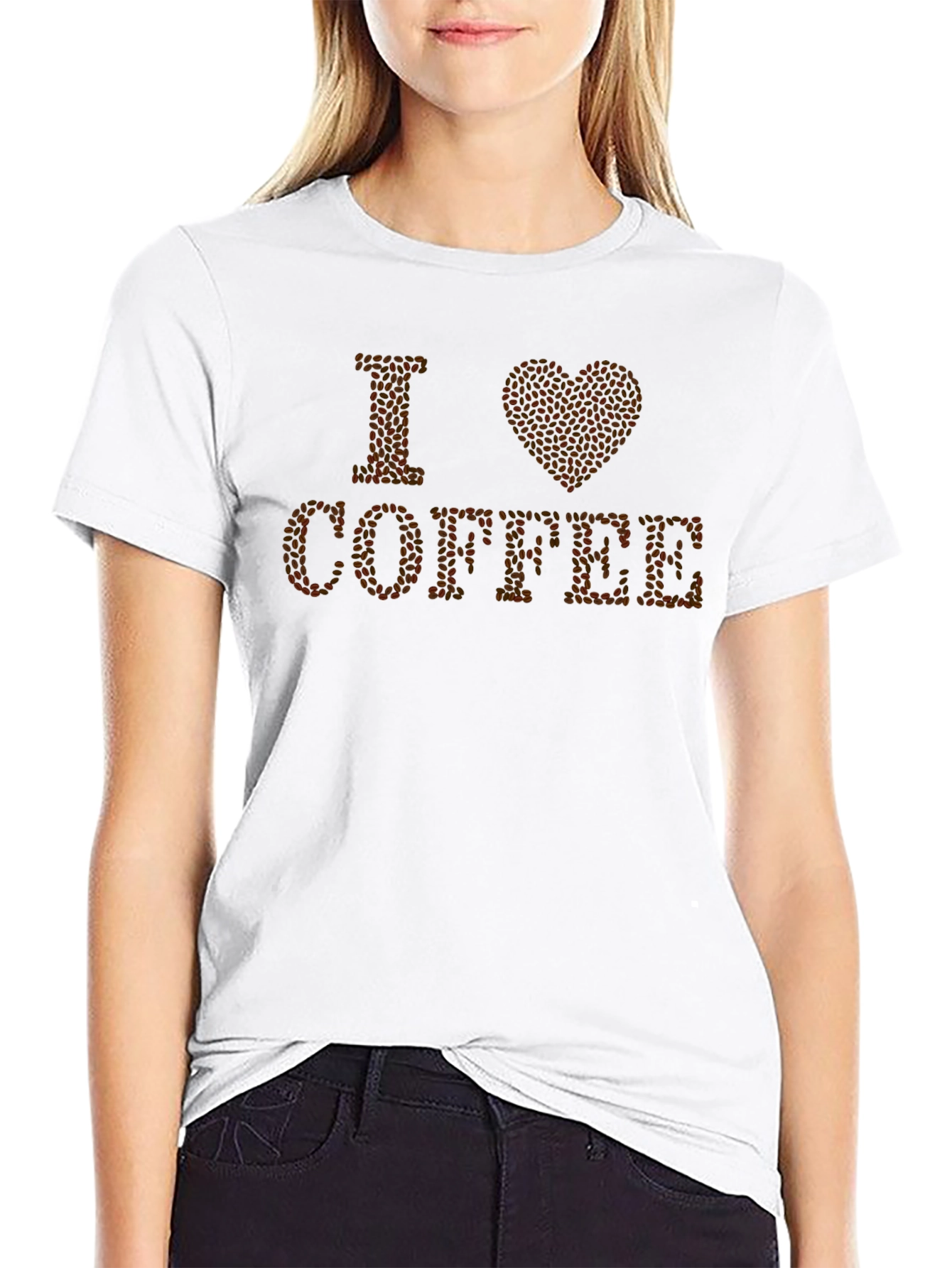 I Love Coffee Bean T-Shirt - Stylish Caffeine Tee