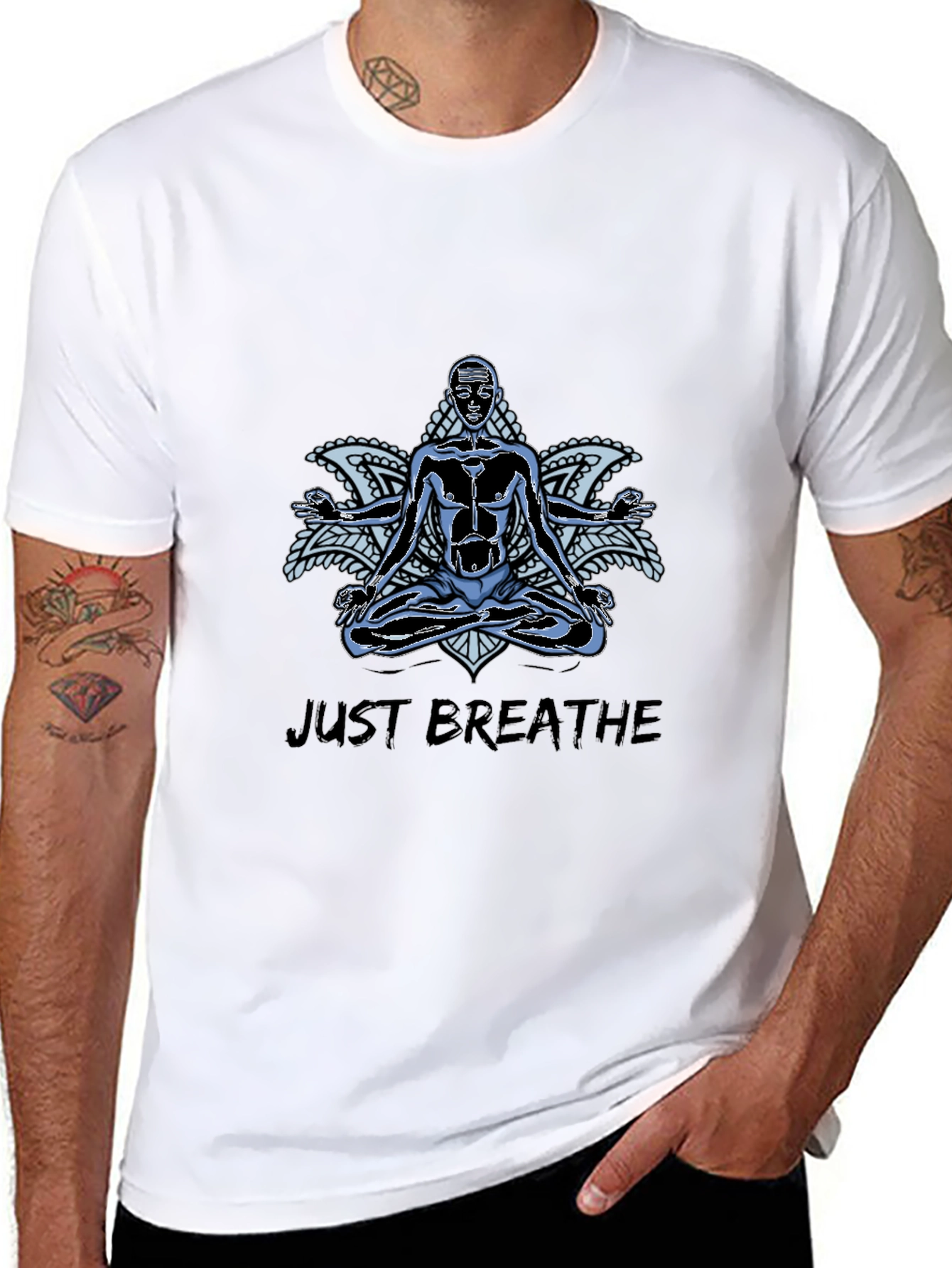 Just Breathe Graphic Print Tee - Relaxed Fit