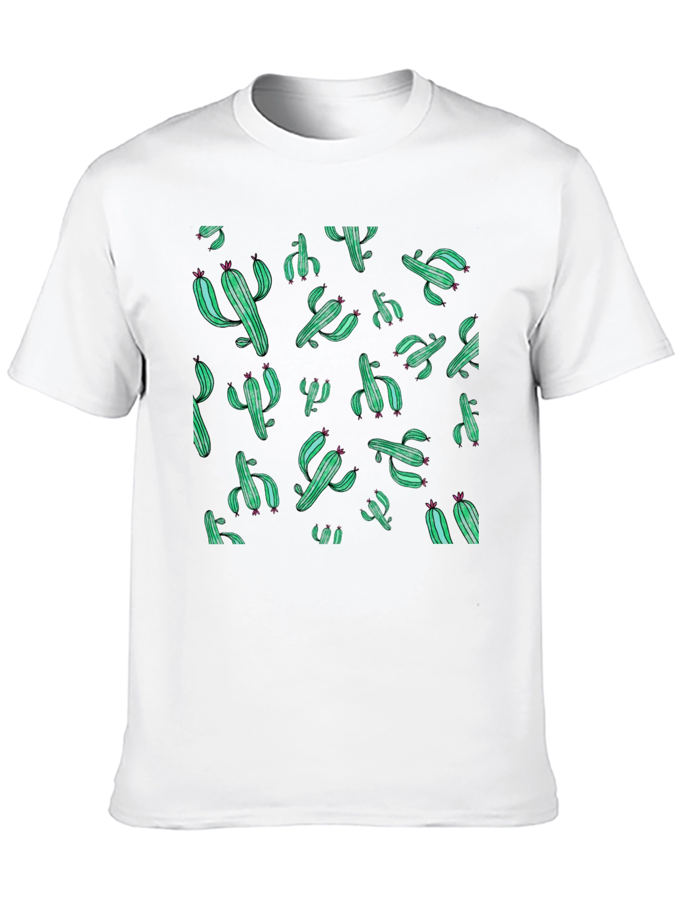 Cactus Print Black T-Shirt - Stylish Desert Vibes
