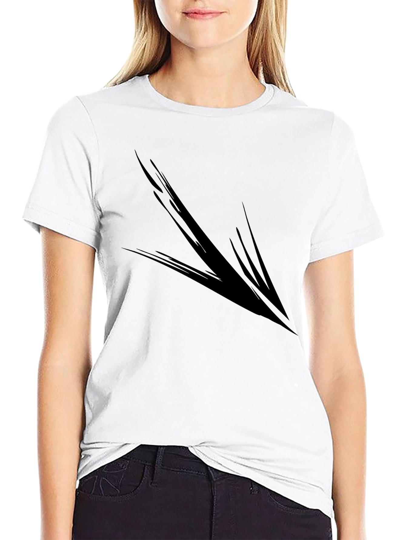 Mens Black Graphic Tee - Abstract Arrow Design