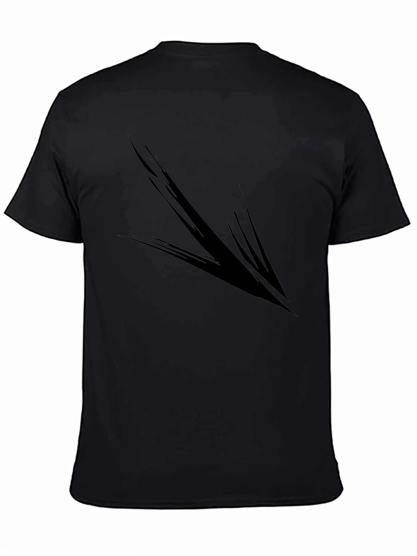 Mens Black Graphic Tee - Abstract Arrow Design