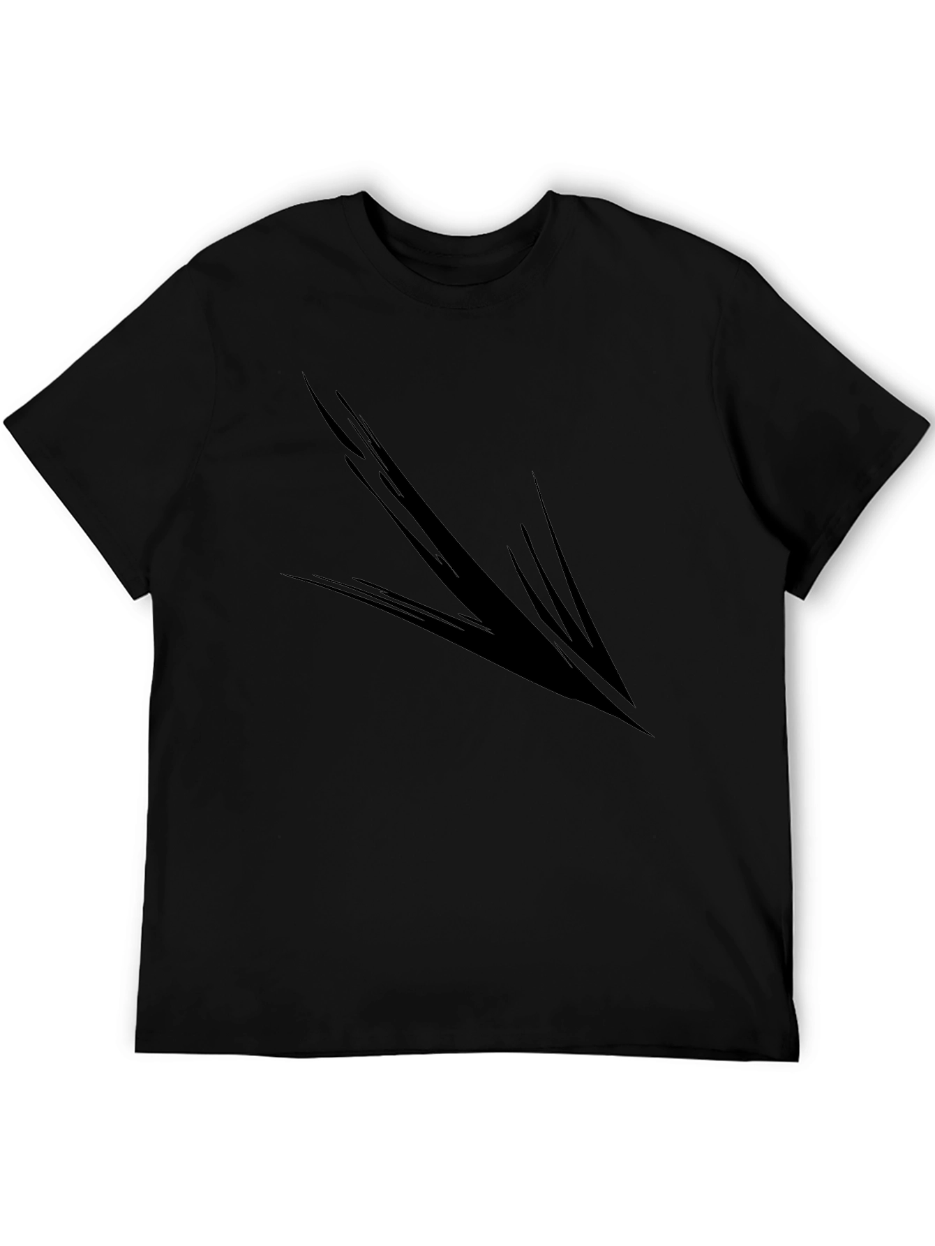 Mens Black Graphic Tee - Abstract Arrow Design