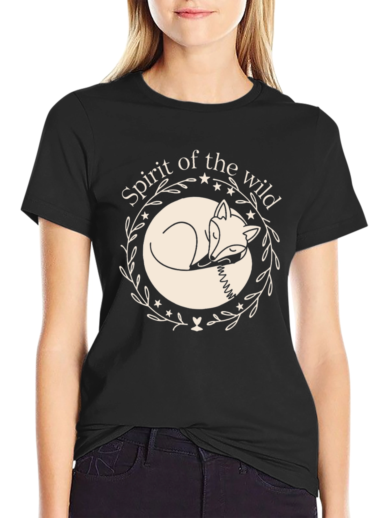 Spirit of the Wild Fox Graphic Tee - Black