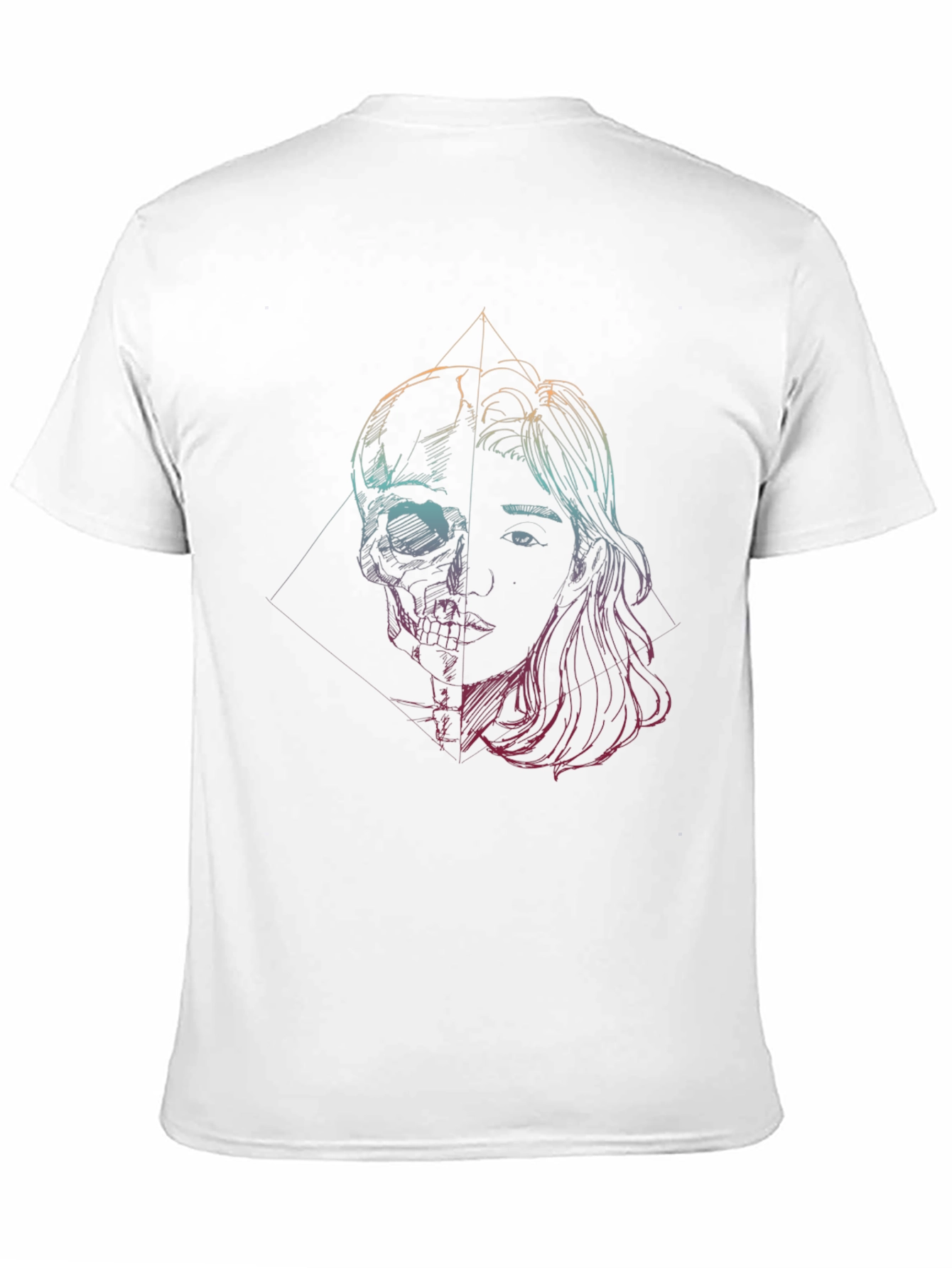 Skull & Woman Graphic Tee - Edgy Art T-Shirt