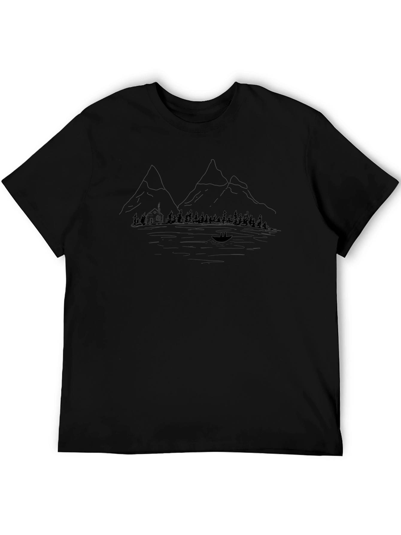 Mountain Cabin T-Shirt - Black Graphic Tee