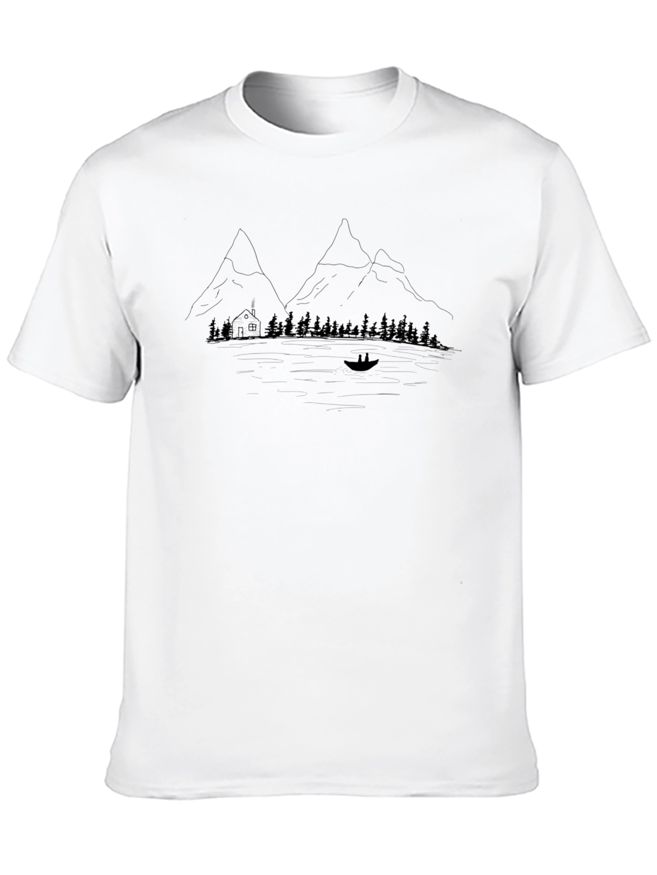 Mountain Cabin T-Shirt - Black Graphic Tee