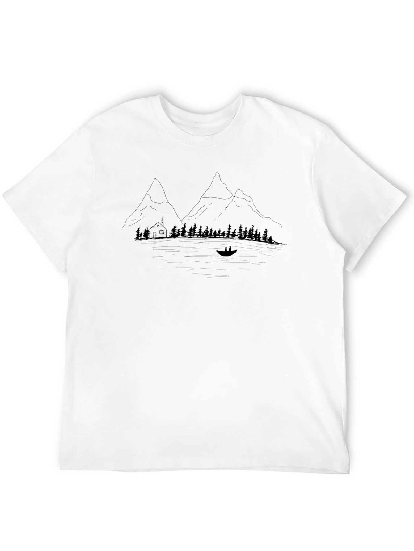 Mountain Cabin T-Shirt - Black Graphic Tee