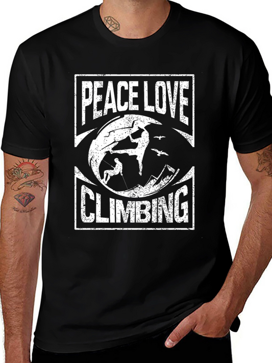 Peace Love Climbing Graphic Tee - Black